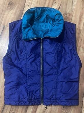 VTG Nils Resort Collection Reversible Purple Teal Ski Vest Puffer Sz 10